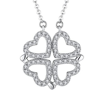 Collar de corazones de trebol + Caja de regalo